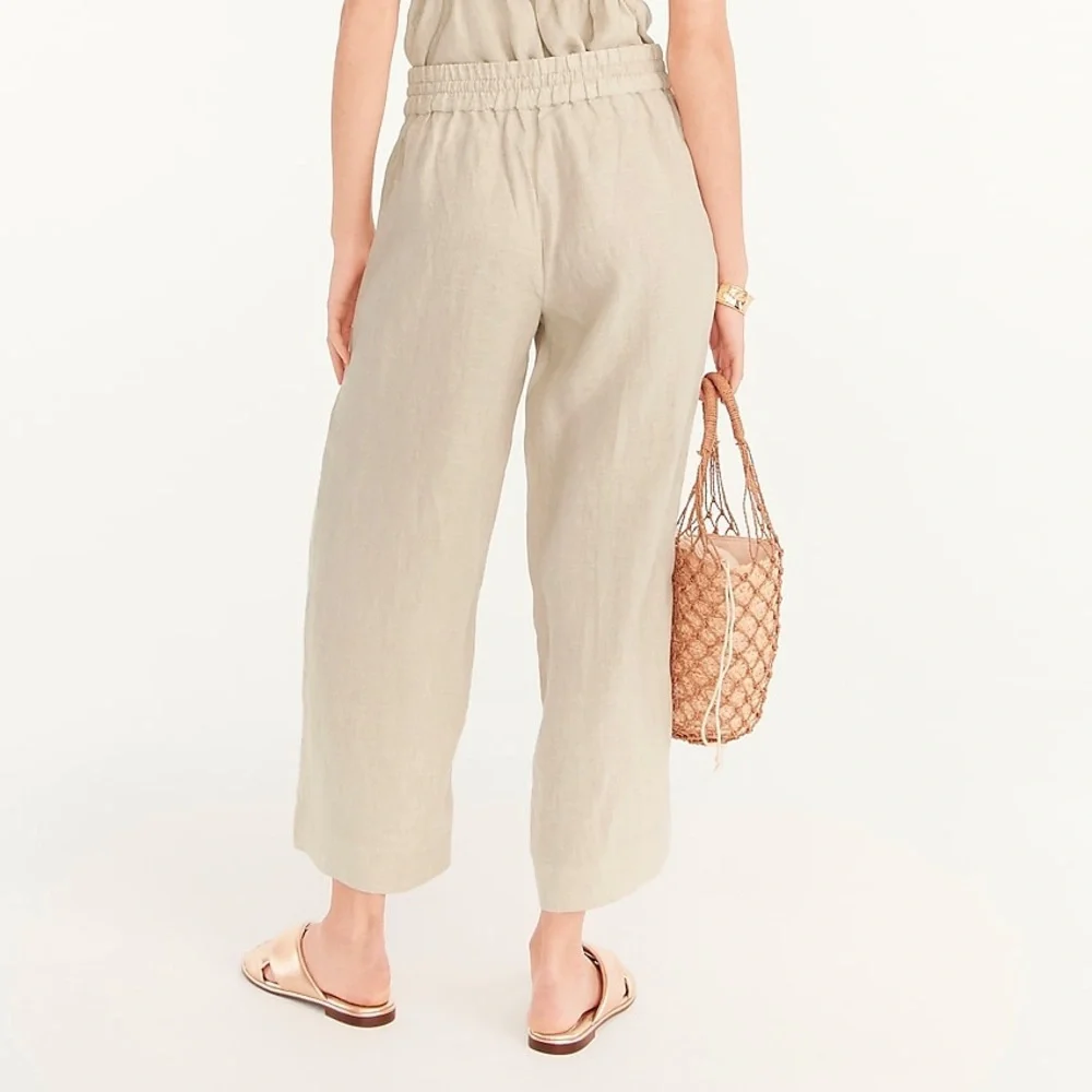J.Crew Tall wide-leg seaside pant in linen BO812
